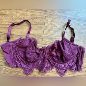 Victoria's Secret Purple Lace Bra with Adjustable Straps